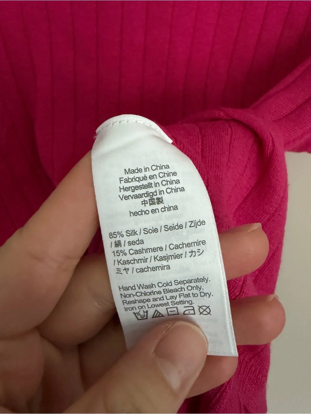 J. Crew Silk Cashmere Blend Wide Ribbed Crewneck Shirt Medium Magenta